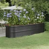 Image de vidaXL Lit Surélevé de Jardin Pot à Fleurs Boîte à Plantes Lit Surélevé Patio Terrasse Extérieur Acier Galvanisé 296x80x68 318961