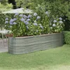 Image de vidaXL Lit Surélevé de Jardin Pot à Fleurs Boîte à Plantes Lit Surélevé Patio Terrasse Extérieur Acier Galvanisé 296x80x68 318962