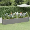 Image de Lit surélevé de jardin Acier enduit de poudre 368x80x68 cm gris