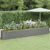 Image de vidaXL Lit Surélevé de Jardin Pot à Fleurs Boîte à Plantes Lit Surélevé Patio Terrasse Extérieur Acier Galvanisé 440x80x68 318969