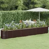 Image de vidaXL Lit Surélevé de Jardin Pot à Fleurs Boîte à Plantes Lit Surélevé Patio Terrasse Extérieur Acier Galvanisé 440x80x68 318970