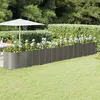 Image de vidaXL Lit Surélevé de Jardin Pot à Fleurs Boîte à Plantes Lit Surélevé Patio Terrasse Extérieur Acier Enduit de Poudre 620x80x68 cm Gris