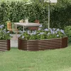 Image de vidaXL Lit Surélevé de Jardin Pot à Fleurs Boîte à Plantes Lit Surélevé Patio Terrasse Extérieur Acier Enduit de Poudre 175x100x36cm Marron