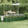 Image de vidaXL Lit Surélevé de Jardin Pot à Fleurs Boîte à Plantes Lit Surélevé Patio Terrasse Extérieur Acier Galvanisé 249x100x36 318993