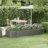 Image de vidaXL Lit Surélevé de Jardin Pot à Fleurs Boîte à Plantes Lit Surélevé Patio Terrasse Extérieur Acier Galvanisé 249x100x36 318994