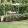 Image de vidaXL Lit Surélevé de Jardin Pot à Fleurs Boîte à Plantes Lit Surélevé Patio Terrasse Extérieur Acier Galvanisé 318995
