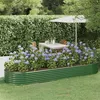 Image de vidaXL Lit Surélevé de Jardin Pot à Fleurs Boîte à Plantes Lit Surélevé Patio Terrasse Extérieur Acier Galvanisé 322x100x36 318998