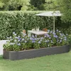 Image de Lit surélevé de jardin Acier enduit de poudre 322x100x36cm gris