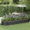 Image de vidaXL Lit Surélevé de Jardin Pot à Fleurs Boîte à Plantes Lit Surélevé Patio Terrasse Extérieur Acier Galvanisé 322x100x36 319001
