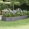 Image de vidaXL Lit surélevé de jardin Acier enduit de poudre 296x140x36cm gris
