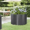 Image de vidaXL Lit Surélevé de Jardin Pot à Fleurs Boîte à Plantes Lit Surélevé Patio Terrasse Extérieur Acier Galvanisé 100x100x68 319056
