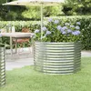 Image de vidaXL Plantenbak 100x100x68 cm gepoedercoat staal zilverkleurig319057