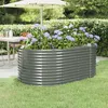 Image de vidaXL Lit Surélevé de Jardin Pot à Fleurs Boîte à Plantes Lit Surélevé Patio Terrasse Extérieur Acier Galvanisé 175x100x68 319059