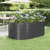 Image de vidaXL Lit Surélevé de Jardin Pot à Fleurs Boîte à Plantes Lit Surélevé Patio Terrasse Extérieur Acier Galvanisé 175x100x68 319061