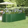 Image de vidaXL Lit Surélevé de Jardin Pot à Fleurs Boîte à Plantes Lit Surélevé Patio Terrasse Extérieur Acier Galvanisé 249x100x68 319063