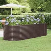 Image de vidaXL Lit Surélevé de Jardin Pot à Fleurs Boîte à Plantes Lit Surélevé Patio Terrasse Extérieur Acier Galvanisé 249x100x68 319065