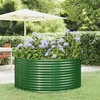Image de vidaXL Lit Surélevé de Jardin Pot à Fleurs Boîte à Plantes Lit Surélevé Patio Jardin Terrasse Extérieur Vert 140x140x68 cm 319088