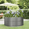 Image de vidaXL Plantenbak 140x140x68 cm gepoedercoat staal grijs319089