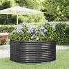 Image de vidaXL Plantenbak 140x140x68 cm gepoedercoat staal antracietkleurig319091