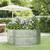 Image de vidaXL Lit surélevé de jardin Argenté Acier enduit de poudre 319092