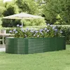Image de vidaXL Lit surélevé de jardin Vert Acier enduit de poudre