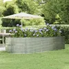Image de vidaXL Lit Surélevé de Jardin Pot à Fleurs Boîte à Plantes Lit Surélevé Patio Jardin Terrasse Extérieur Argenté 291x140x68 cm Acier Enduit de Poudre