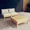 Image de Salon de jardin modulable VIDAXL bois beige 3 pieces x 63.5 x 62.5 3 personnes