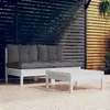 Image de vidaXL Bois de Pin Salon de Jardin 3 pcs avec Coussins Mobilier de Patio Meubles d'Extérieur Mobilier de Jardin Meubles de 3095999