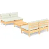 Image de Salon de jardin modulable VIDAXL bois beige 5 pieces x 63.5 x 62.5 5 personnes