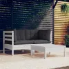 Image de vidaXL Bois de Pin Salon de Jardin 3 pcs avec Coussins Mobilier de Patio Meubles d'Extérieur Mobilier de Jardin Meubles de 3096017