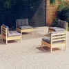 Image de 4 personnes Vidaxl gris salon de jardin 4 pieces bois
