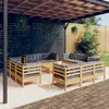 Image de vidaXL Bois de Pin Salon de Jardin 13 pcs avec Coussins Mobilier de Patio Meubles d'Extérieur Mobilier de Jardin Meubles 3096069