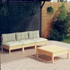 Image de Salon de jardin modulable Vidaxl bois beige 4 pieces x 63.5 x 62.5 4 personnes