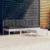 Image de Salon de jardin modulable VIDAXL bois gris 4 pieces x 63.5 x 62.5 4 personnes