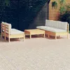 Image de Salon de jardin modulable Vidaxl bois beige 6 pieces x 63.5 x 62.5 6 personnes