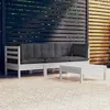 Image de vidaXL Bois de Pin Salon de Jardin 4 pcs avec Coussins Mobilier de Patio Meubles d'Extérieur Mobilier de Jardin Meubles de 3096107