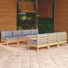 Image de Salon de jardin modulable Vidaxl bois gris 8 pieces x 63.5 x 62.5 8 personnes