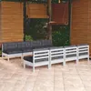 Image de Bois massif Vidaxl salon de jardin modulable gris 9 pieces x 63.5 x 62.5 9 personnes