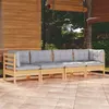 Image de vidaXL Bois de Pin Massif Salon de Jardin 4 pcs avec Coussins Mobilier de Patio Meubles d'Extérieur Mobilier de Jardin 3096147