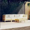 Image de vidaXL Bois de Pin Massif Salon de Jardin 5 pcs avec Coussins Mobilier de Patio Meubles d'Extérieur Mobilier de Jardin 3096154