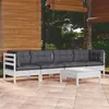 Image de vidaXL Bois de Pin Massif Salon de Jardin 5 pcs avec Coussins Mobilier de Patio Meubles d'Extérieur Mobilier de Jardin 3096155