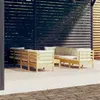Image de Salon de jardin modulable Vidaxl bois massif beige 9 pieces x 63.5 x 62.5 9 personnes