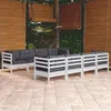 Image de Salon de jardin modulable VIDAXL Bois massif gris 9 pieces x 63.5 x 62.5 9 personnes