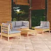 Image de vidaXL Bois de Pin Massif Salon de Jardin 5 pcs avec Coussins Mobilier de Patio Meubles d'Extérieur Mobilier de Jardin 3096177