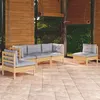 Image de vidaXL Bois de Pin Massif Salon de Jardin 5 pcs avec Coussins Mobilier de Patio Meubles d'Extérieur Mobilier de Jardin 3096183