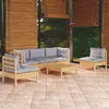 Image de Salon de jardin modulable Vidaxl bois gris 6 pieces 63.5 x 63.5 x 62.5 6 personnes