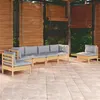 Image de Salon de jardin Vidaxl bois gris 6 pieces x 63.5 x 62.5 6 personnes