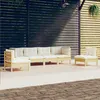 Image de vidaXL Bois de Pin Massif Salon de Jardin 6 pcs avec Coussins Mobilier de Patio Meubles d'Extérieur Mobilier de Jardin 3096196