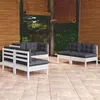 Image de Salon de jardin modulable VIDAXL Bois massif gris 6 pieces x 63.5 x 62.5 6 personnes