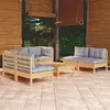 Image de vidaXL Salon de jardin 7 pcs avec coussins gris bois de pin massif 3096213